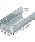 Eight Pack Galvanized Fence Brackets For 2x4 Wood Rails, Heavy Duty Fence Bracket Repair Kit, Hot Dip Galvanized Steel, Fits Standard 1.5 X 3.5 Inch Rails, Corrosion Resistant And Durable