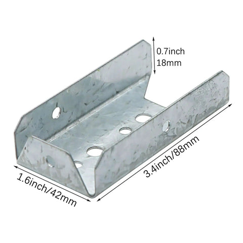 Eight Pack Galvanized Fence Brackets For 2x4 Wood Rails, Heavy Duty Fence Bracket Repair Kit, Hot Dip Galvanized Steel, Fits Standard 1.5 X 3.5 Inch Rails, Corrosion Resistant And Durable
