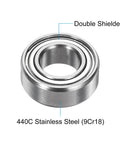 Rock Solid Stainless Steel Ball Bearings Five Pack Dual Sealed SR188ZZ ABEC P6 showing double shielded 440C stainless steel construction.
