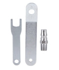 Tough As Nails Pneumatic Angle Grinder accessories including metal wrench and connector for efficient use and maintenance.