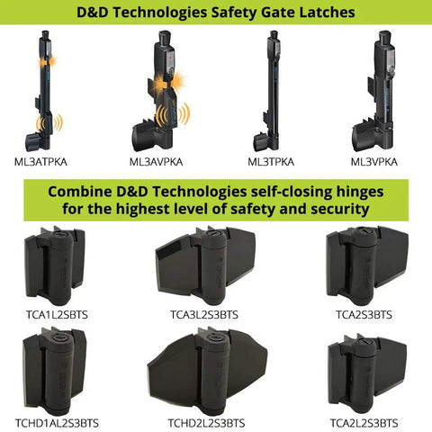 Workhorse Heavy Duty Gate Hinges With No Sweat Tension Adjustment For Pool Safety And High Traffic Fences, showing multiple hinges.