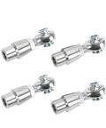 Four Pack 5/8 Inch 18 Thread Heim Joint Rod End Suspension Kit With Spacers For Steering Rack Mods, showing chrome steel rod ends.