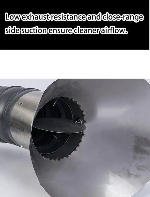 360 Degree Adjustable Fume Extractor for Welding and Soldering Flexible Smoke Extraction Arm with Seven Point Nine Inch Hood