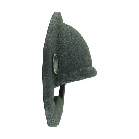 Badass Wrought Iron Cup Bin Pull Featuring Rock Solid Construction With Durable Rust Resistant Matte Black Finish Heavy Duty Kitchen Cabinet Knobs And Drawer Hardware Five Pack side view of a rugged black iron cup pull.