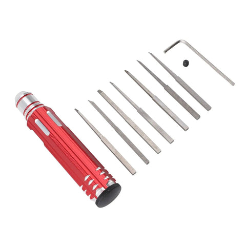 Straight Up Reliable Tungsten Steel Model Scriber With Seven Ultra Fine Blades For Slick Line Cutting Scale Kits Bonsai Trimming And Hella Detailed Hobby Crafts on a white background.