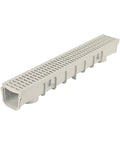 5.5 In Deep Profile Channel Drain Kit With HDPE Grates And End Caps For Driveways, Patios, Pool Decks And Courtyards, Trench And Channel Drainage System, 39.4 In Long, Gray, Includes End Caps