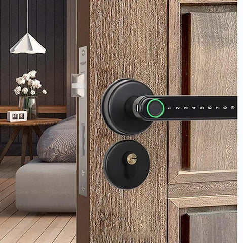 Beefed Up Smart Padlock With Touchless Fingerprint Entry And App Remote Control Rugged Stainless Steel Shackle for door access.