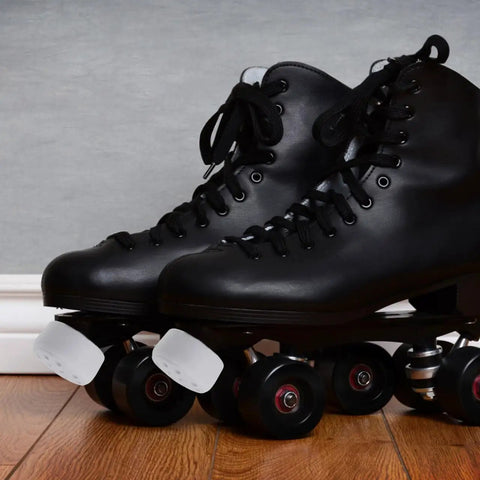 Adjustable Toe Stopper For Roller Skates With Non Slip Rubber Brake Block Pro Grade Sturdy Lightweight Braking Head On Black Skates