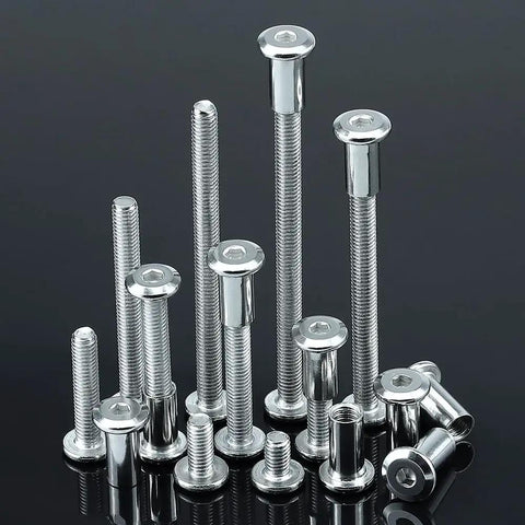 Top Shelf 10 Pack M6 X 45mm Full Thread Flat Head Binding Screws Paired With Matching Nuts Includes Hex Key Rock Solid 304 Stainless Steel