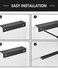 Easy installation steps for Solid Gold Curved Cabinet Pulls, 3.15 In Length, 2.5 In Spacing, Sleek Brushed Aluminum Drawer Handles.