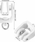 50 Piece Bulk Pack White Curtain Track Rollers Premium Quality Smooth As Butter Slick Glide Compatible With 11 mm Flexible Tracks with detailed dimensions.