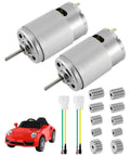 High Speed 12V Ride On Car Motor With Metal Gear 40000 RPM Brushed DC Motor Includes 5 Gear Types, shown with toy car and gears