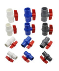 Super Durable PVC Ball Valve Featuring Precision Leak Proof Sealing And A Smooth Turning Handle Perfect For Water Line Repairs Matches 20 25 32 40 Mm Inner Diameters in various colors.