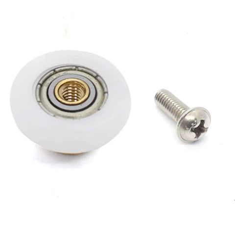 Four Pack Shower Door Rollers Set Replacement Wheels For Glass Sliding Doors 19mm Diameter By 5mm Thickness With 4mm Inner Hole And Stainless Screws