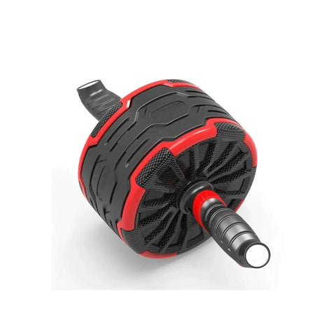 Crush Your Core Workout With This Legit Multifunctional Ab Roller Featuring Secure Non Slip Handles And Rock Solid Anti Skid Wheels For Effortless Home Gym Muscle Building, red and black design with textured grip.