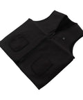 Black Electric Heating Vest For Outdoor Work And Adventures Adjustable Three Level Temperature Control Lightweight Breathable Fabric