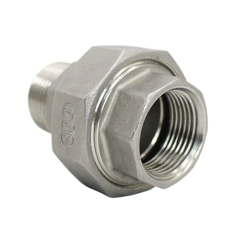 Stainless Steel 304 BSPT Pipe Fittings Kit With 1/4 3/8 1/2 3/4 1 Inch Male To Female Threaded Unions Cast Live Connection