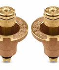 Brass Pop Up Sprinkler Heads 2 Pack With Half Pattern Spray Nozzle For Lawn Irrigation Replacement One And A Half Inch Pop Up Height Low Profile Durable Brass Construction Compatible With Flush Heads visible