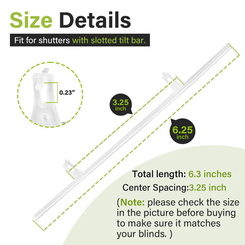 Solid As A Rock Shutter Repair Slider Connectors Set Of Ten With Smooth Glide Fit For Hunter Douglas Polysatin And Summerwind Shutters size details and measurements displayed