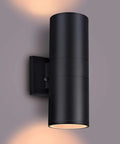 Dusk To Dawn Outdoor Wall Light With Up And Down Lighting, LED A19 Bulbs Included, Exterior Light Fixture Matte Black Sconce