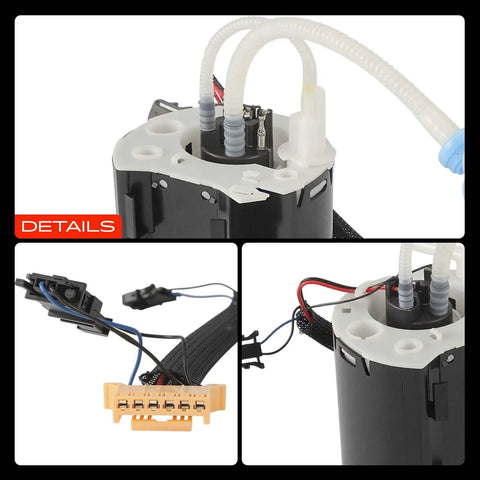 Electric Fuel Pump Module Assembly For Land Rover Range Rover Sport Lr4 With Straight Swap Setup, showing connectors and fuel lines.