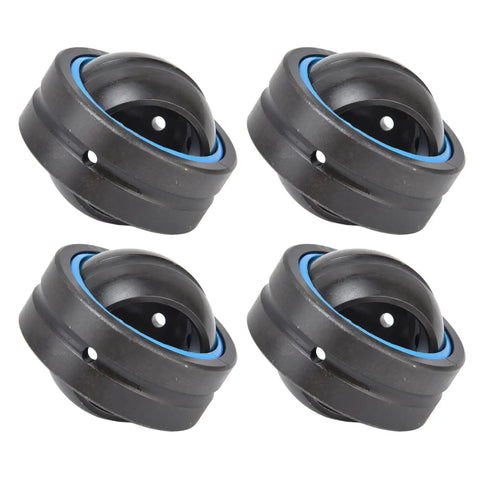 Precision Cut GE25ES-2RS Spherical Bearings 30mm Bore, black and blue, set of four for heavy machinery applications.