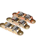 Rock Solid Stainless Steel Double Wheel Sliding Door Pulley Smooth Glide Track Roller hardware kit with three pulleys visible.