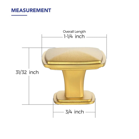 Measurement diagram of Thirty Pack Gold Cabinet Pulls Single Hole Built Tough Zinc Alloy Kitchen Drawer Handles.