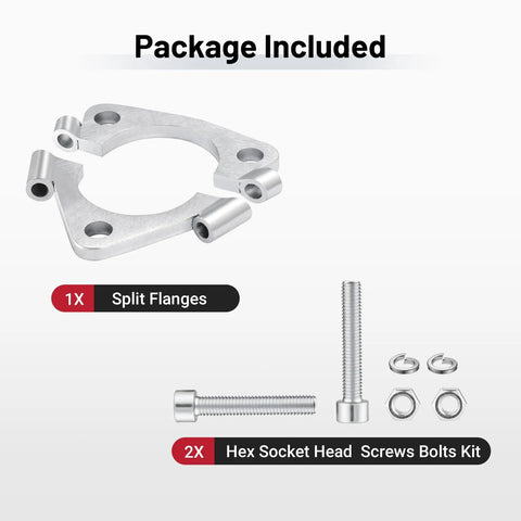 Heavy Duty 2.25 In Triangle Exhaust Split Flange Repair Kit Built From Beefy Carbon Steel with split flange and hex socket bolts.