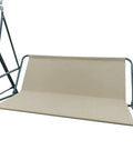 Beige 2/3 Seater Swing Seat Cover Replacement made from 600D Oxford waterproof fabric, shown fitted on a garden swing frame.