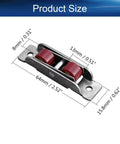 Premium 4 Piece 15 Point 8 Millimeter Wide Nylon Double Pulleys With Heavy Duty Steel Housing That Slides Like Butter For Sliding Doors Windows Cabinets And Drawer Rails Product Size with dimensions.