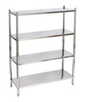 Heavy Duty Stainless Steel Garage Shelves With Adjustable Height And Built Like A Tank Design Supporting 330 Pounds Per Shelf.