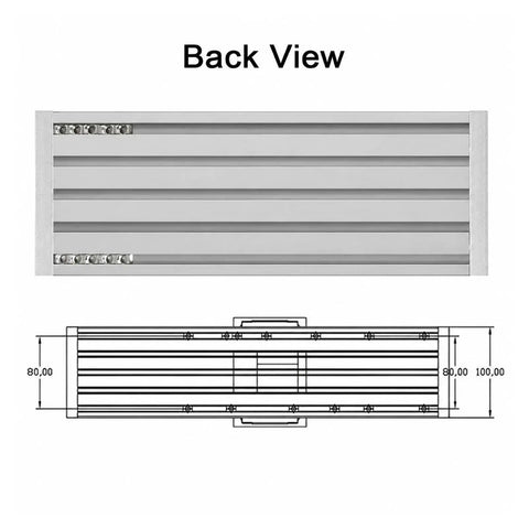 Back view of Rock Solid Double Linear Rail Slide Platform Built Tough For Xyz Axis Cnc Projects with precision dimensions.