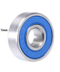 Top Shelf Stainless Steel Ball Bearings S608 2Rs Double Sealed Corrosion Resistant 8X22X7Mm Abec 1 showing 7mm thickness and blue seal.