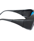 Side view of Hardcore Laser Safety Eyewear And YAG Protective Goggles, black, durable design for laser protection.