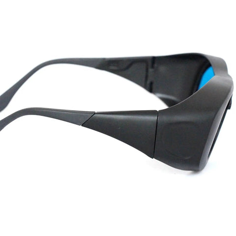 Side view of Hardcore Laser Safety Eyewear And YAG Protective Goggles, black, durable design for laser protection.