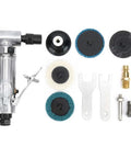 Badass Quarter Inch Air Powered 90 Degree Angled Die Grinder And Pneumatic Polisher set with polishing pads and tools.