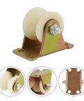 Hella Tough Nylon Grooved Roller And Track Pulley For Electric Sliding Gates And Fences featuring V 30Mm size and durable metal bracket.