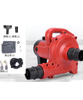 Gotta Have This Hardcore Industrial Dust Collector Blower And Suction Vacuum Cleaner With A Badass 1480 Watt Motor showing red housing and suction opening.