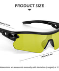 Hella Durable 12 Pack Safety Glasses For Men And Women Featuring Tinted Lenses With Top Tier Impact Resistance And Ansi Z87 Certification Perfect For Construction Sites And Diy Work showing size dimensions.