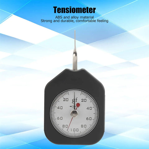 Pocket-Sized Dial Tension Meter Featuring Double Pointer for Rock-Solid Gram Force Testing 100g Max Range and 2g Graduated Scale, black ABS design
