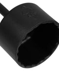 Close-up of a matte black plastic wrench from the Slick Eight Piece Light Socket Ring Remover Plastic Wrench Set G9 E14 E26 E27 Bulb Base Adapter.