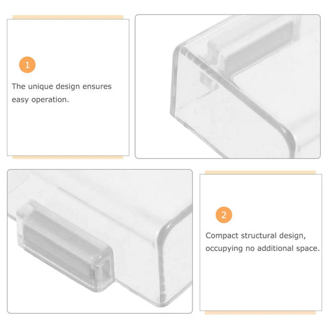 Rugged Protective Switch Guard Button Cover For Electronics Ultra Smooth Push UV Resistant Plastic Shield Dustproof Panel Cap close-up, compact clear plastic
