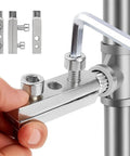 Close-up of multifunction broken pipe extractor set for damaged bolts, faucets, and stripped threads with hex wrench in use