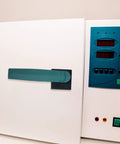 Heavy Duty Commercial Oven Handle For Industrial Baking Equipment With Sleek Stylish Design. Green vacuum grip on oven.