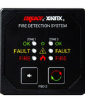 Heavy Duty Two Zone Fire Alarm Control Panel Featuring A Worry Free Water Resistant Display And Zero Hassle Setup For Smooth Smoke Heat Sensor Tracking On 12 Or 24 Volt Circuits, black control panel with indicator lights.