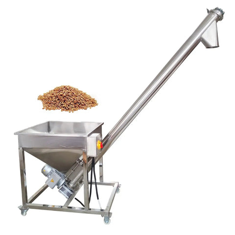 Electric Screw Conveyor Automatic Feeding Machine With Spiral Auger And Vibrating Hopper For Powder Handling Big 100L Hopper Capacity