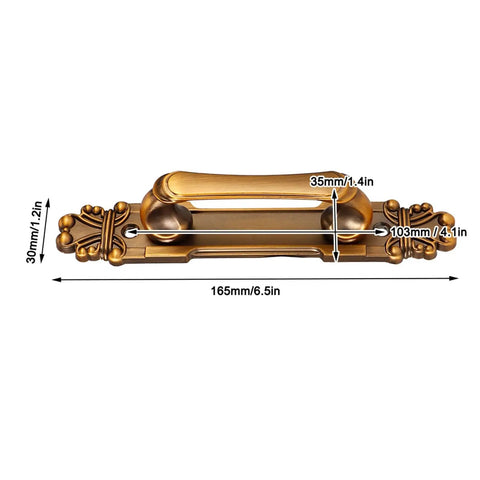 Retro Zinc Alloy Cabinet Pulls Two Pack With No Fuss Install European Style Drawer Handles For Kitchen Cupboards And Closet Doors Bulletproof Build One Zero Three Millimeter Center To Center Spacing, bronze finish, detailed design.