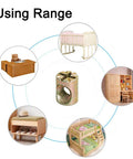 Premium M6 Barrel Nuts and Cross Dowels 30 Piece Set Galvanized Steel displayed with various furniture for assembly uses.