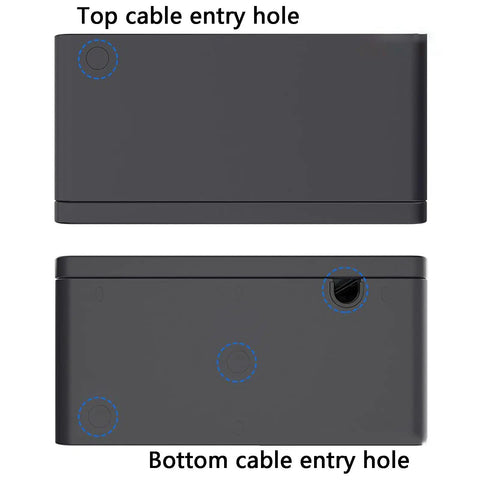 Rugged Workhorse Wall Mount EV Charger Protection Box With Vented Heat Dissipation Universal Fit For Electric Vehicles Lockable Weatherproof Station Enclosure Set Of Two White showing top and bottom cable entry holes.